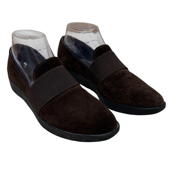 Stuart Weitzman Women's Brown Suede Slip On Wedge Comfort Loafers Sz 7 M Classic - Picture 1 of 10